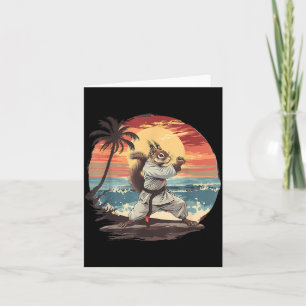 Judo Squirrel Sunset Martial Arts Kickboxing Card