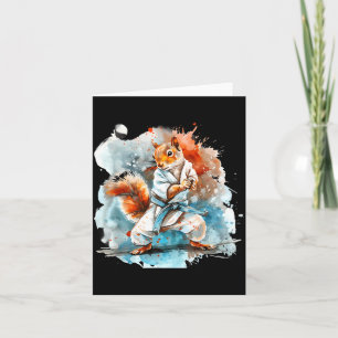 Judo Squirrel Watercolor Taekwondo Karate MMA Card
