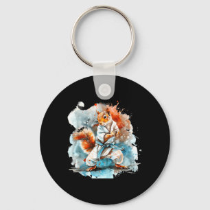 Judo Squirrel Watercolor Taekwondo Karate MMA Key Ring