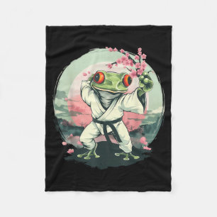 Judo Taekwondo Frog Sakura Flowers Kickboxing MMA Fleece Blanket