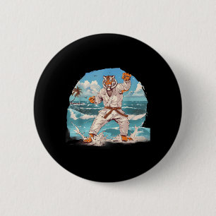 Judo Tiger Beach Martial Arts Judo Kickboxing 6 Cm Round Badge