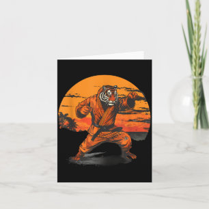 Judo Tiger Beach Sunset Martial Arts Kickboxing Card