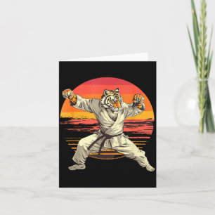 Judo Tiger Beach Sunset Taekwondo Kickboxing Card