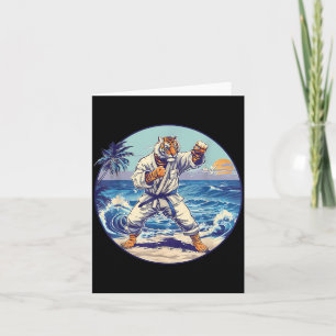 Judo Tiger Beach Sunset Taekwondo Martial Arts Card