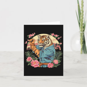 Judo Tiger Floral Nature Kickboxing Taekwondo Card