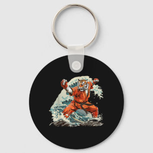 Judo Tiger Ocean Wave Taekwondo Judo Kickboxing Key Ring