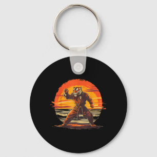 Judo Tiger Sunset Taekwondo Martial Arts Judo Key Ring