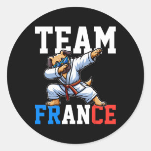 Judoka Kimono Karateka Dog Judo Dab Animated Child Classic Round Sticker