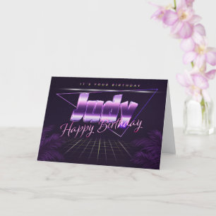 Judy Name Vorname lila retro Karte Geburtstag Card