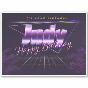 Judy Name Vorname lila retro Sticker Geburtstag