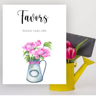 Jug of flowers baby shower  Favours Poster