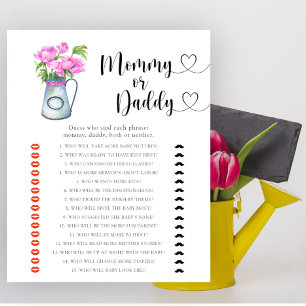 Jug of flowers - mummy or daddy baby shower game