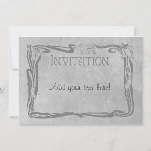 Jugendstil in Grey Invitation