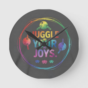 Juggle Your Joys – Playful Positive Energy T-Shirt Round Clock