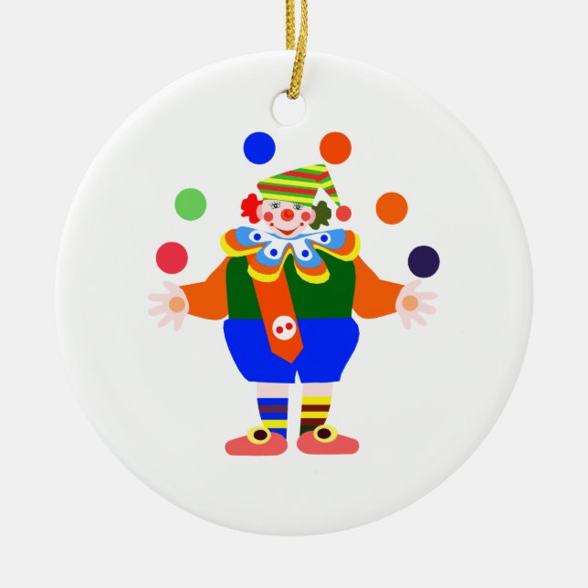 juggler clown ceramic tree decoration (Front)
