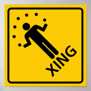 Juggler Crossing Highway Sign
