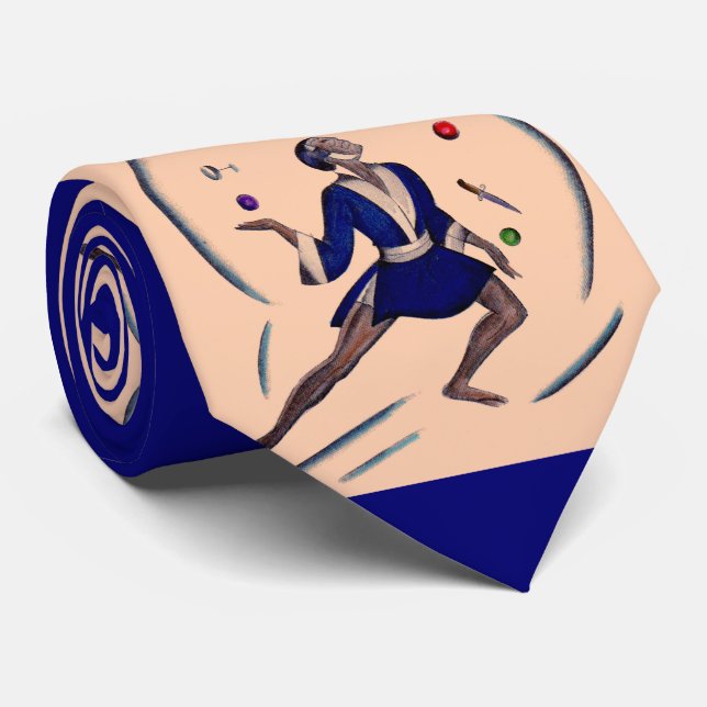 juggler print tie (Rolled)