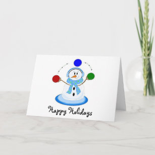 Juggler Snowman Holiday Card