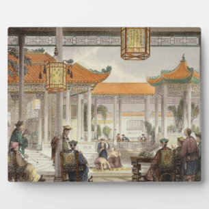 Jugglers Exhibiting in the Court of a Mandarin's P Plaque