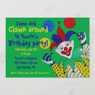 Juggling Clown Birthday Invitation