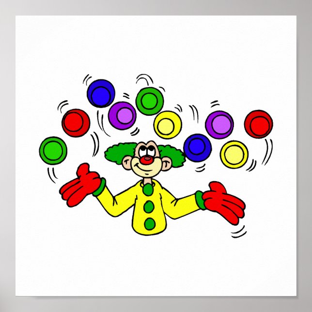 Juggling Clown with Balls Poster (Front)