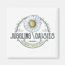 Juggling Daisies Logo Magnet