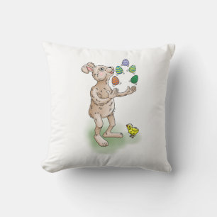 Juggling Easter Bunny Cushion