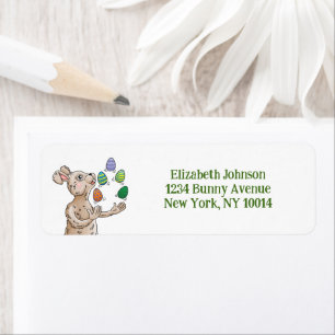 Juggling Easter Bunny Return Address Labels