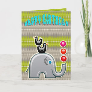 Juggling Elephant (Boy's Birthday Card) Card