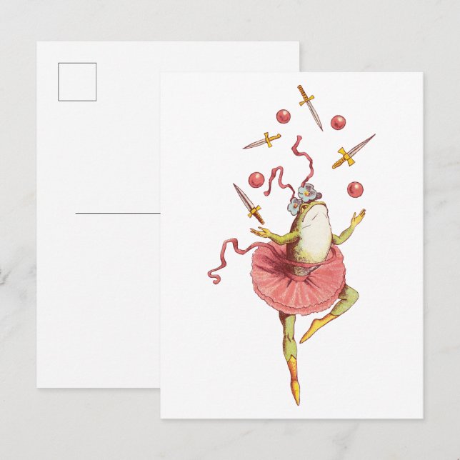Juggling frog postcard (Front/Back)