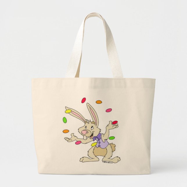 Juggling Jelly Beans Large Tote Bag (Front)