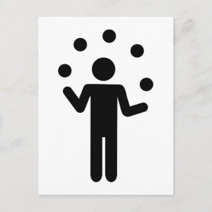 Juggling juggler balls postcard