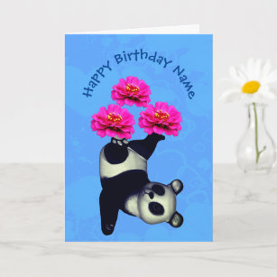 Juggling Panda Bear Personalised Birthday Card