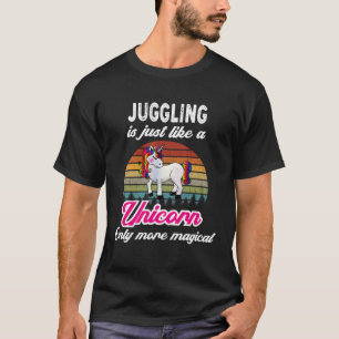 Juggling Retro Unicorn Vintage Sunset T-Shirt