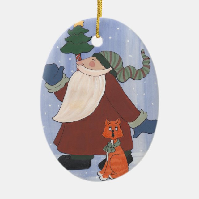Juggling Santa/Christmas Tree Ornament (Front)