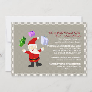Juggling Santa Claus Invitation