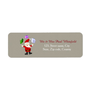 Juggling Santa Claus Return Address Label