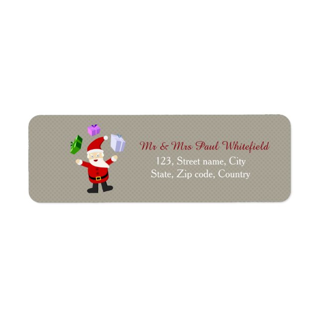 Juggling Santa Claus Return Address Label (Front)