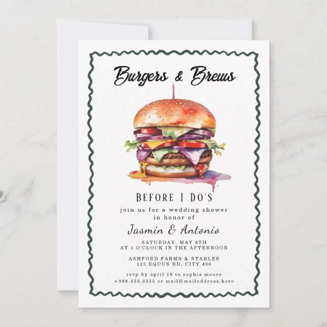 Juice and Burgers  Invitation (Front)