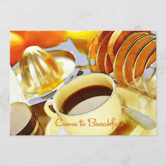 Juice and Java Come to Breakfast Invitation