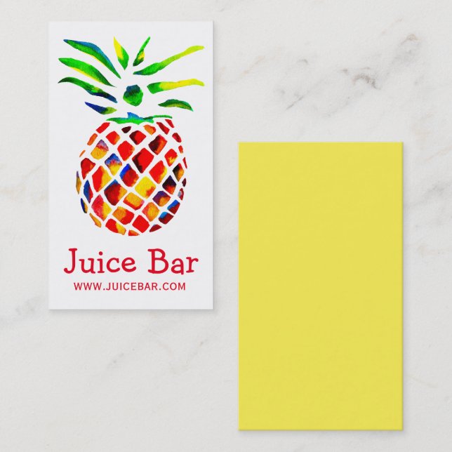Juice Bar pineapple health drinks  Business Card (Front/Back)