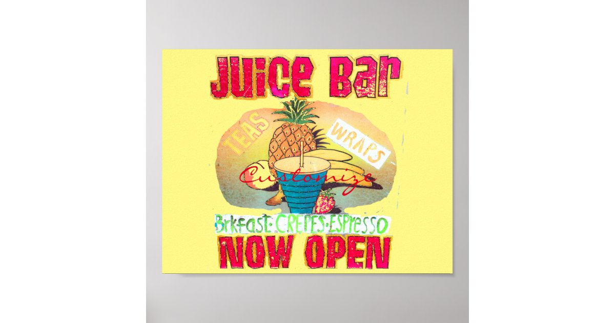 Juice Bar Sign Thunder_Cove Zazzle