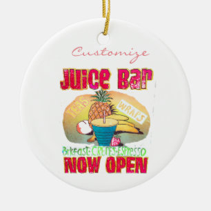 Juice Bar Sign Thunder_Cove Ceramic Ornament
