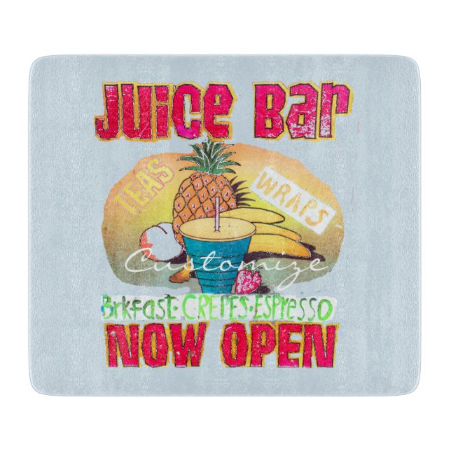 Juice Bar Sign Thunder_Cove Cutting Board (Front)