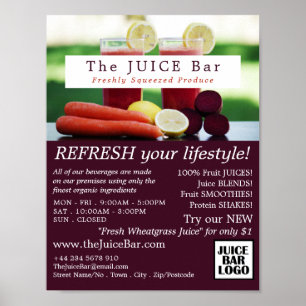 Juice Blend, Juice Bar Advertising Poster