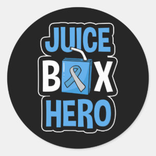 Juice Box Hero Diabetes Blue Ribbon Diabetic Ketoa Classic Round Sticker