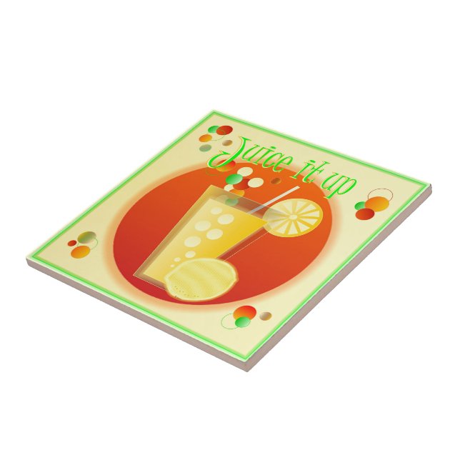 Juice it Up Cocktail Ceramic Tile (Side)