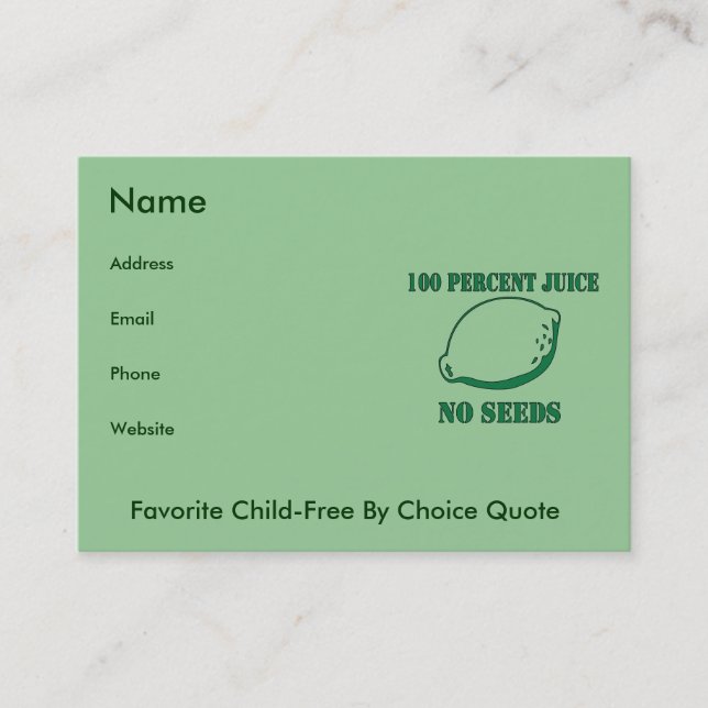Juice No Seeds Business Card (Front)
