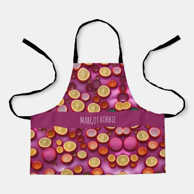 Juice Orange Geometric Pattern Apron (Front)