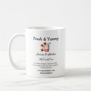 Juices & shakes restaurant business website social coffee mug